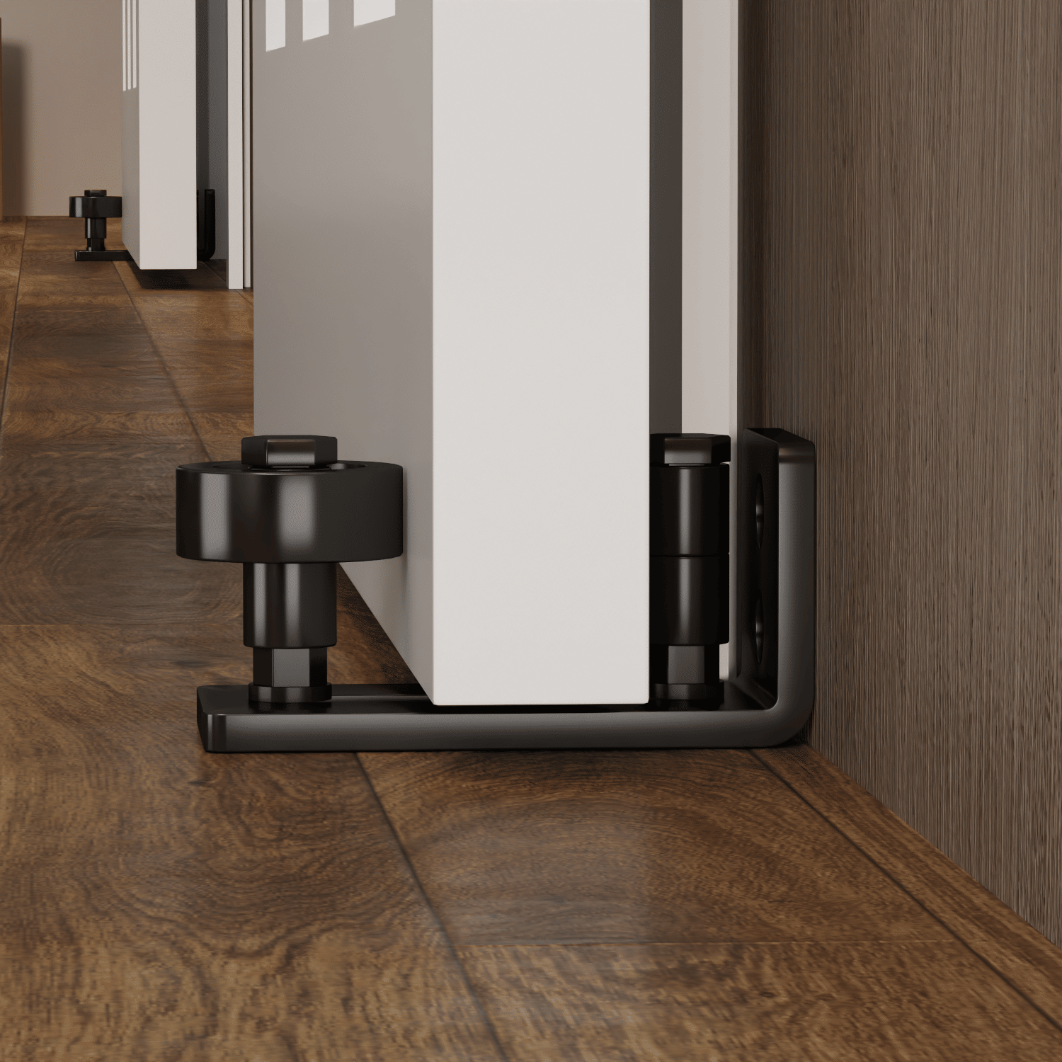 CRAZY ELF 28" x 84" Six Paneled Real Primed Door Slab + 6.6FT Barn Door Sliding Hardware + Adjustable Floor Guider + Pull Handle, DIY Unfinished Paneled Door, Modern Interior Barn Door, Water-proof - JM Variety Store